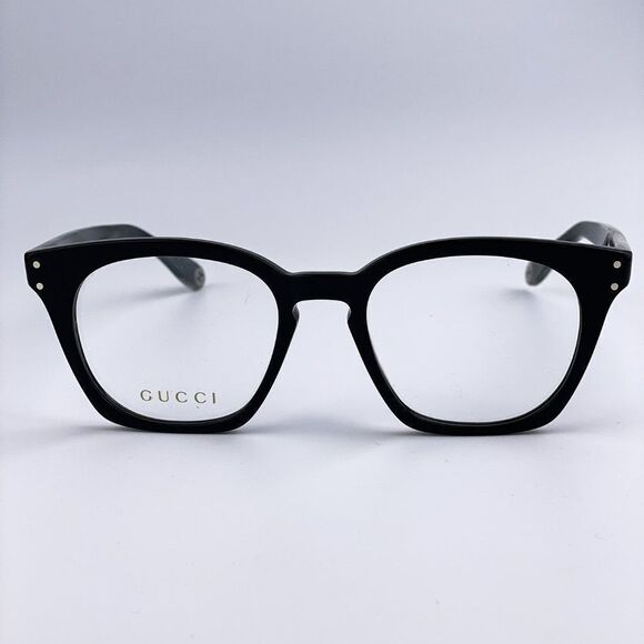 NEW GUCCI LOGO GG0572O 009 Black Gray Square Unisex Eyeglasses - Picture 2 of 11